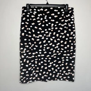 PHILOSOPHY gerader Rock Damen 12 schwarz Punkte Print Stretch Schlitz hinten Karriere - Bild 1 von 8