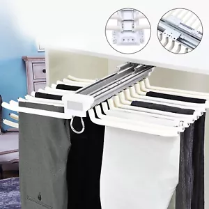 Porta pantalones 22 varillas deslizante extraíble soporte para colgar pantalones organizador de armario beige - Imagen 1 de 23