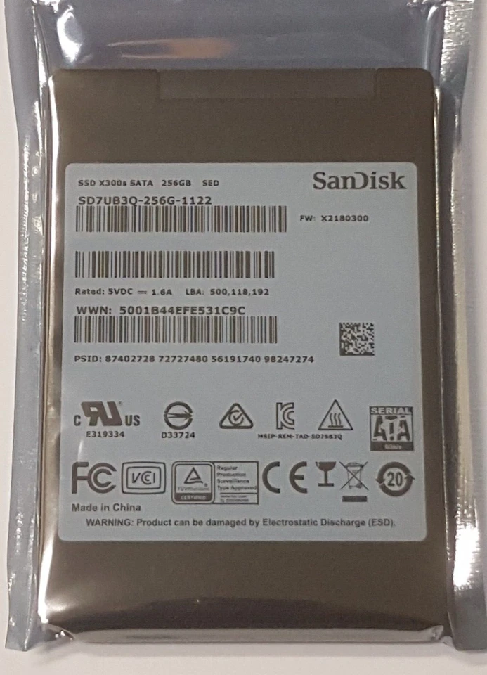 256 GB SATA SanDisk X300s SD7UB3Q-256G-1122 Sed MLC SSD 2,5 " Hard Drive New - Image 1 of 1