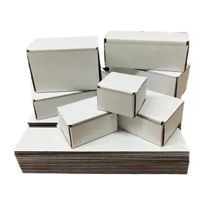 150 3x3x2 cajas de cartón corrugado blanco embalaje envío buzón de correo - Imagen 1 de 1