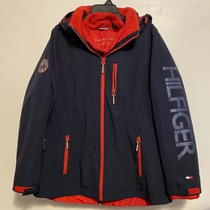 Tommy Hilfiger 3 in 1 multicolore giacca donna grande a scatto full zip con cappuccio - Foto 1 di 19