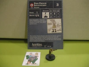 = Infantería francesa gratuita Axis & Allies Miniatures DÍA D con tarjeta 4/45= - Imagen 1 de 1