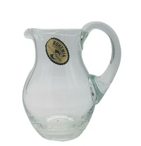 Crystalex Bohemia Czechoslovakia Crystal Small Clear Pitcher 4.5" - Picture 1 of 5