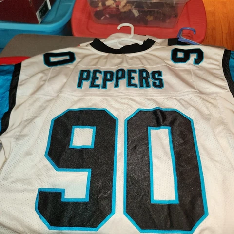 VTG Reebok Julius Peppers #90 Carolina Panthers Stitched Jersey Mens Sz 52 White Cover