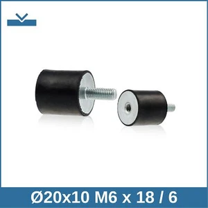 B Ø20x10 M6 x 18 / 6 NK 45° Shore Gummipuffer Schwingungsdämpfer - Bild 1 von 2
