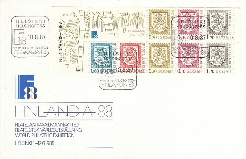 Lion Booklet World Philatelic Exhibition Helsinki Finland Booklet Mint FDC 1987 - Image 1 of 1