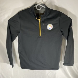Majestic Pittsburgh Steelers NFL Mens Long Sleeve Medium 1/4 Zip Pullover Jacket - Picture 1 of 4