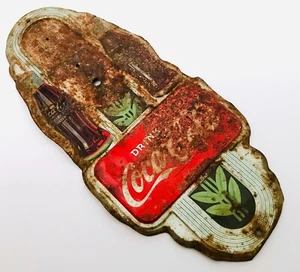 Vintage ORIGINAL 1940s Coca Cola Double Thermometer Sign Coke Ad 1941 Art Deco - Picture 1 of 10