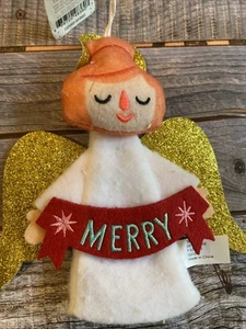 Felt Angel Christmas Ornament "Merry" - Picture 1 of 7