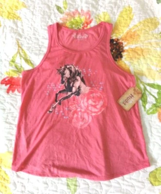 NUEVA CAMISETA SIN MANGAS TRASERA CORREDOR CABALLO ROSA BARRO TALLA XL 14 1/2 NIÑA $22 Foto 1 de 3