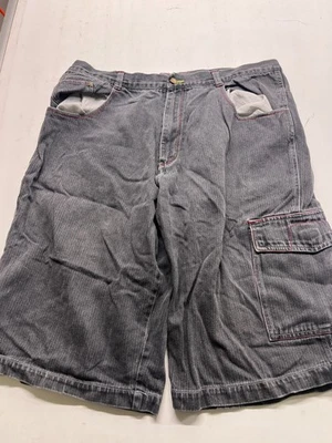 Y2K Raw Blue ABR Cargo Denim Shorts Gray Toone VS Tubby T Jorts Bermuda Mens 40 - Image 1 of 4