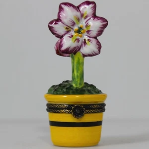 Flores de Limoges en caja de baratija maceta - Imagen 1 de 4