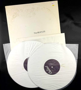 The Beatles White Album Colored 1978 "White Wax" vinyl record LP w/ Poster EX - Imagen 1 de 12