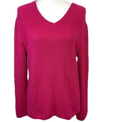 Suéter Chicos 2 Rosa Cuello en V Grande Seda Algodón Manga Larga Tejido Gofre Elástico Foto 1 de 4