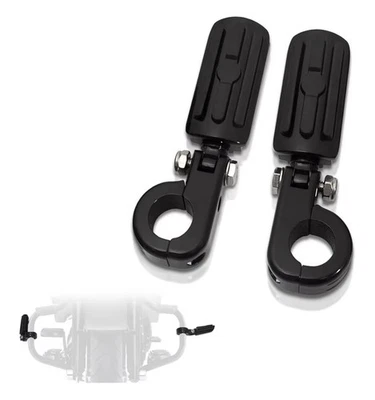 Motorcycle Footpegs 1.25” Adjustable Footrest W/Mounting P-Clamps See Desc - Image 1 of 4