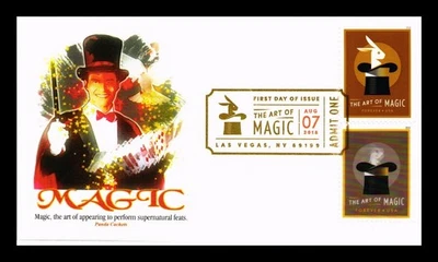 DR JIM STAMPS US COVER RABBIT IN TOP HAT ART OF MAGIC FDC COMBO PANDA CACHET - Image 1 of 2