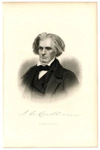 JOHN C CALHOUN, Vizepräsident/Sklaverei/Sezession/Nichtigerklärung, Gravur 9892 - Bild 1 von 1