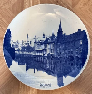 Antique Boch Freres Keramis La Louvriere Ceramic Plate Bruges 1880 11" Plate - Picture 1 of 3