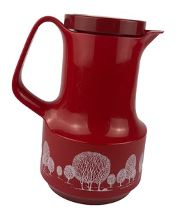 Vintage Thermoskanne "Bettina" West Germany #540 Thermo Kaffeekaraffe weiße Bäume - Bild 1 von 7