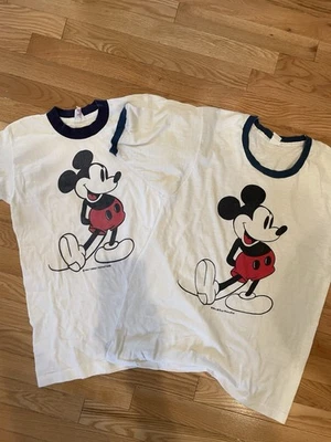 Bundle Of 2 Vintage 80s Disney Mickey Mouse Ringer Style Shirts Size Small - Image 1 of 4