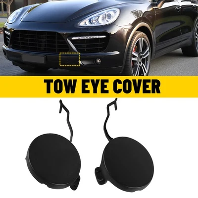 Parachoques delantero trasero para Porsche Cayenne 2011-2014 gancho de remolque agujero ojo tapa 2 piezas Foto 1 de 4