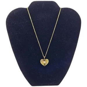 Danbury Mint Love Always Diamond Pendant Necklace 14kt Gold Plated Engraved 17" - Picture 1 of 10