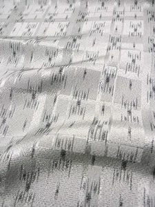 e045-L_Japanese Kimono Fabric_Silk,Omeshi,Gray,Kasuri,175 cm - Picture 1 of 10