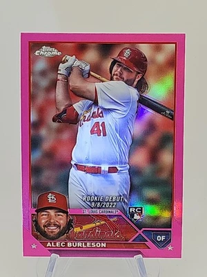 Alec Burleson Pink Refractor RC Rookie Debut 2023 Topps Chrome Update Cardinals - Image 1 of 4