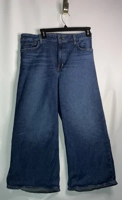 Pantalones de mezclilla para mujer LAUREN RALPH LAUREN azul tiro alto pierna ancha talla 12 P Petite Foto 1 de 4