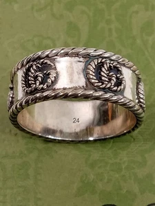 Anillo Gucci Doble G Entrelazado 427G 8402 Controllato Talla 24 10.5 - Imagen 1 de 5