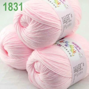 Sale lot 3 Skeins x50g Cashmere Silk Wool Children Hand Knitting Crochet Yarn 31 - Picture 1 of 3