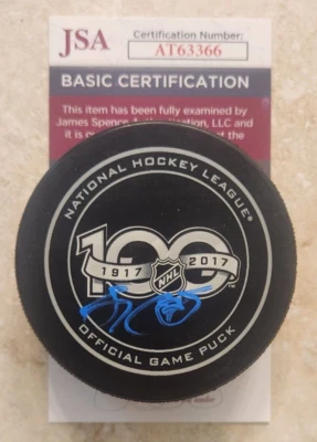 Sidney Crosby Signed Official NHL 100 Years Game Puck w/ JSA COA Penguins - Image 1 of 2
