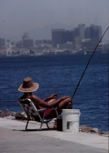 GONE FISHING, SAN DIEGO 1981 - KODACHROME COLOR SLIDE - ONE OF A KIND - Picture 1 of 1
