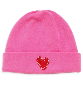 $198 Kerri Rosenthal Love 100% Cashmere Beanie, Pink - Picture 1 of 3
