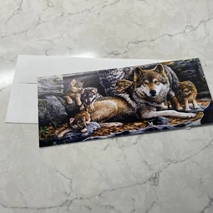 Defenders of Wildlife Wolf And Cubs Any Occasion Blank Greeting Card - Picture 1 of 5