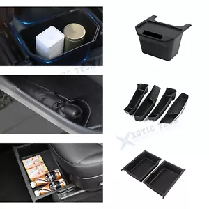 For Model Y 2020-2025 Front Rear Seat Door Armrest Storage Organizer Box Combo - Picture 1 of 22