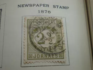 Sello periódico Portugal 1876 2 1/2 Correio usado sello con bisagras  - Imagen 1 de 1