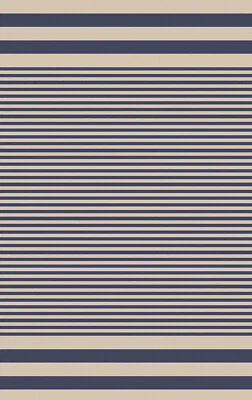 Alfombra de algodón Surya Oxford, 8' x 11', a rayas azul marino/beige - Hecha a mano en la India Foto 1 de 4