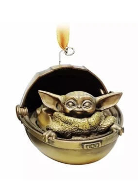 Disney Star Wars Mandalorian Grogu El Niño Adorno Color Bronce NUEVO Foto 1 de 4