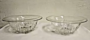 Hazel Atlas Cereal Postre Ensaladera Cuencos Vidrio Transparente Borde Enrollado 7" x 3" Juego de 2 - Imagen 1 de 4