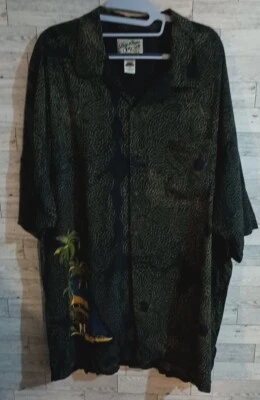 Camisa Big Dogs Para Hombres 3X Botones Isla Palmera Patrón Geométrico XXXL Foto 1 de 4