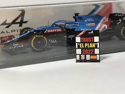 Pitboard 1:43/1:18(Pizarra F1) / Fernando Alonso (Alpine) 2021 TRUST "EL PLAN" - Imagen 1 de 3