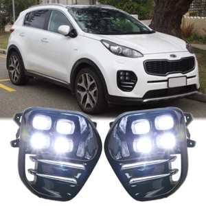 DRL FOR KIA SPORTAGE IV 2016-2019 LED DAYTIME RUNNING LIGHT DRIVING FOG LAMP - Picture 1 of 11
