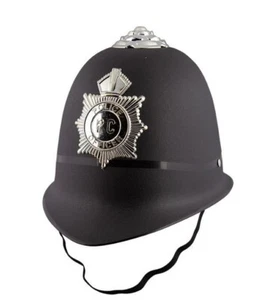 Child POLICE Bobby Hat PC Victorian Policeman Kids Fancy Dress Officer Black Hat - Picture 1 of 2