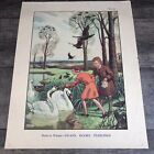 Macmillan Educational Picture Poster Print Birds In Winter No. 43 Vintage 1930S