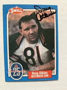 1988 Swell NFL Hall of Fame Chicago Bear DE Doug Atkins Autographed Signed Card