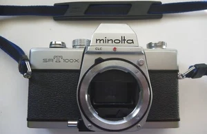 MINOLTA SR-T 100X CLC 35mm SLR silver body. Comes w/ strap and battery. WORKING - Picture 1 of 11