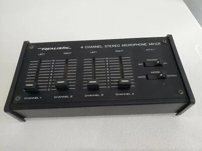 4 Channel Stereo Mike Mic Microphone Mixer Realistic 321105 four mics & lines - Image 1 of 4