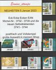 J01 Federal 5. January 2023 mi-Nr : 3732 - 3739 Corner EAN Mint Complete Stamp