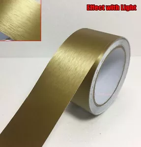 2" x 120"/oro casa coche metal grano cepillado vinilo envoltura pegatina adorno calcomanía PVC - Imagen 1 de 4